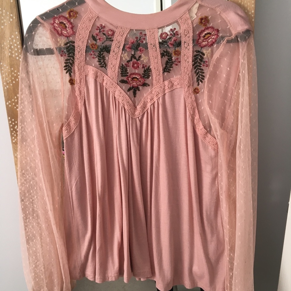 Embroidered floral top